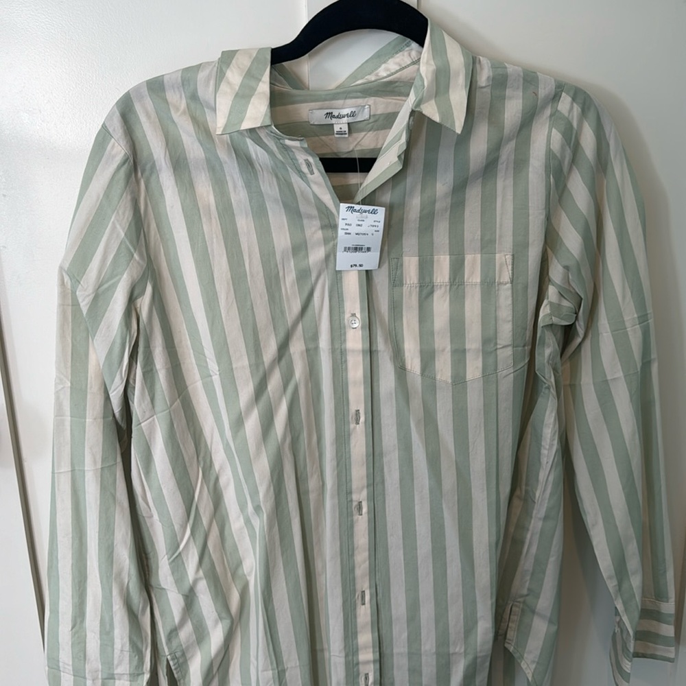 Madewell striped cotton button up size small